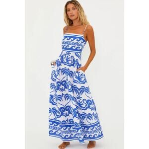 Beach Riot | Dresses | Beach Riot Rianne Maxi Dress Shore Palms Blue White  Pockets Cotton Size Small | Poshmark